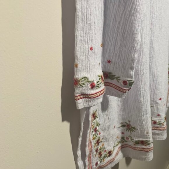 Zehria Boho Hippie 100% Cotton Embroidered Tunic Blouse High Quality - Size XXL - Picture 7 of 8